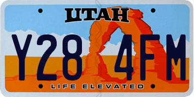 UT license plate Y284FM