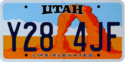 UT license plate Y284JF