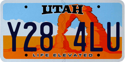 UT license plate Y284LU