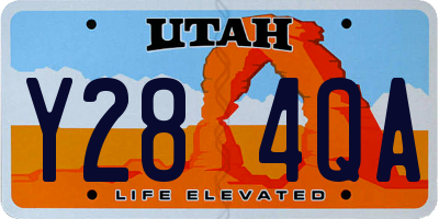 UT license plate Y284QA