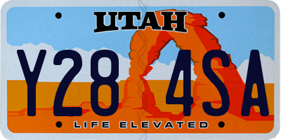 UT license plate Y284SA