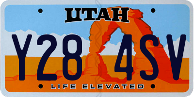 UT license plate Y284SV