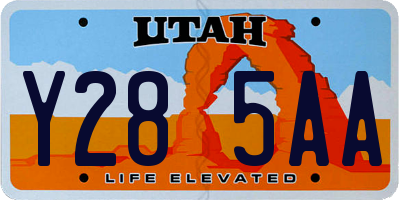 UT license plate Y285AA
