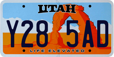 UT license plate Y285AD