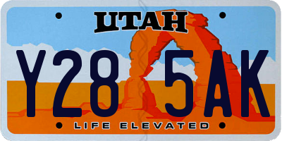 UT license plate Y285AK