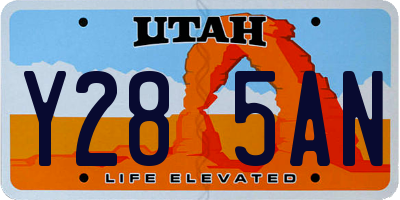 UT license plate Y285AN