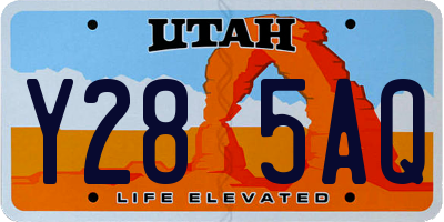 UT license plate Y285AQ