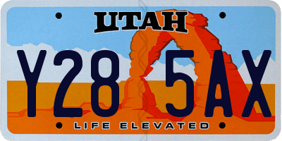 UT license plate Y285AX