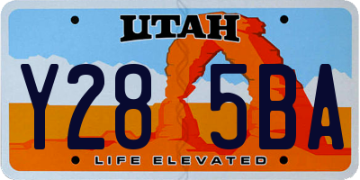 UT license plate Y285BA