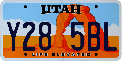 UT license plate Y285BL