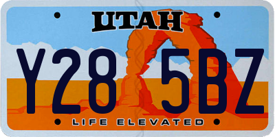 UT license plate Y285BZ