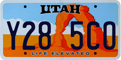 UT license plate Y285CO