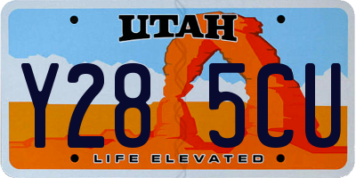 UT license plate Y285CU