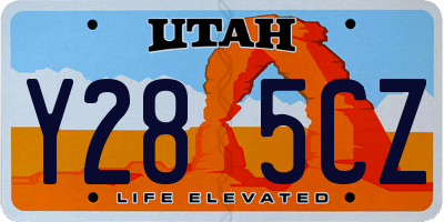 UT license plate Y285CZ
