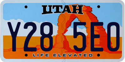UT license plate Y285EO