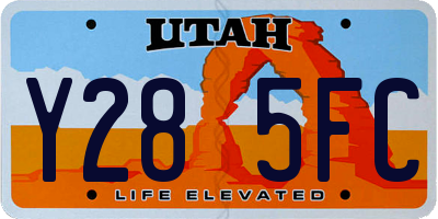 UT license plate Y285FC