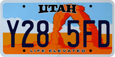 UT license plate Y285FD