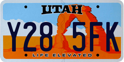UT license plate Y285FK
