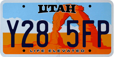 UT license plate Y285FP