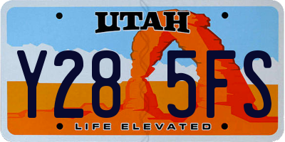 UT license plate Y285FS