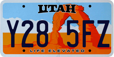 UT license plate Y285FZ