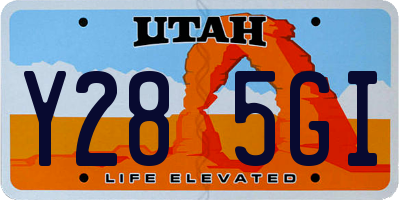UT license plate Y285GI