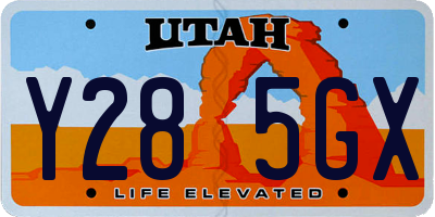 UT license plate Y285GX