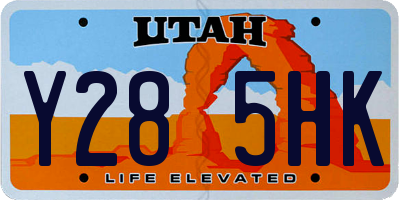UT license plate Y285HK