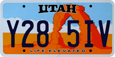 UT license plate Y285IV