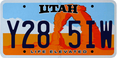 UT license plate Y285IW