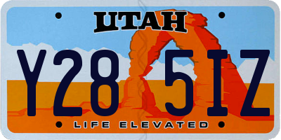 UT license plate Y285IZ