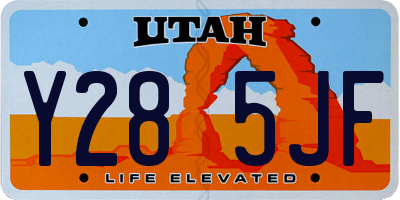 UT license plate Y285JF