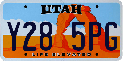 UT license plate Y285PG