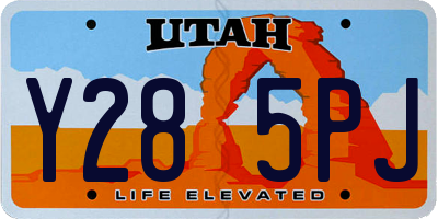 UT license plate Y285PJ