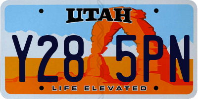 UT license plate Y285PN