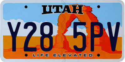 UT license plate Y285PV