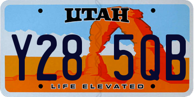 UT license plate Y285QB
