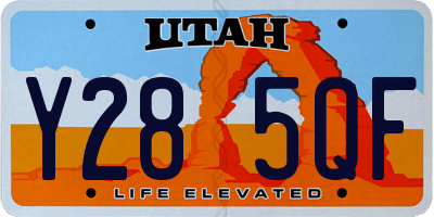 UT license plate Y285QF
