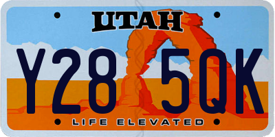 UT license plate Y285QK