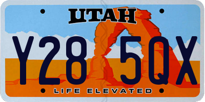 UT license plate Y285QX