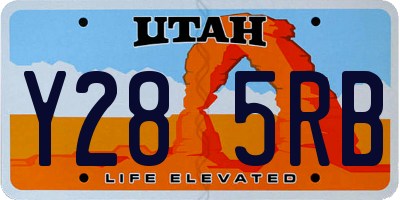 UT license plate Y285RB