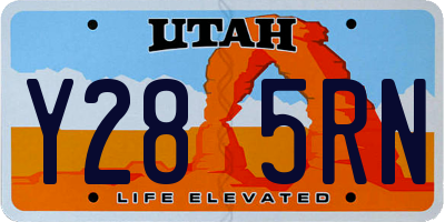 UT license plate Y285RN