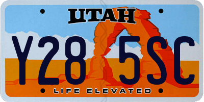 UT license plate Y285SC