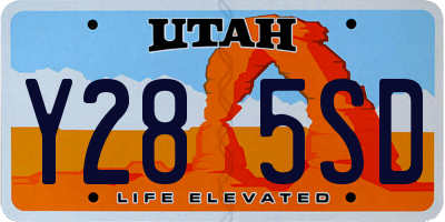 UT license plate Y285SD