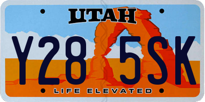 UT license plate Y285SK