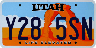 UT license plate Y285SN
