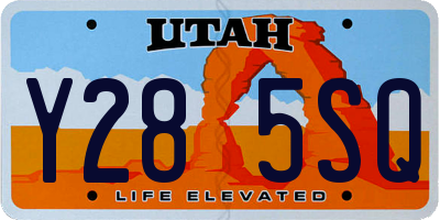UT license plate Y285SQ