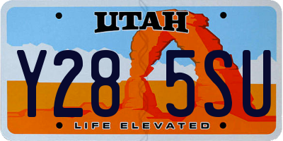 UT license plate Y285SU