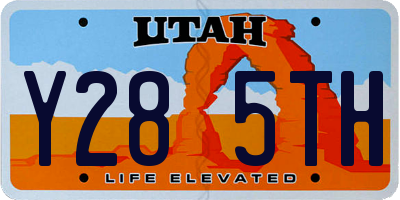 UT license plate Y285TH