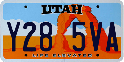 UT license plate Y285VA